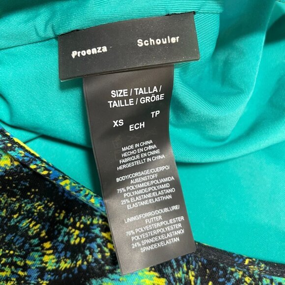 Proenza Schouler‎ Swimsuit Womens XS One Piece Open Back Teal Abstract - Picture 9 of 11